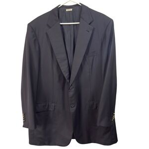 Brioni NM Nomentano Mens Black Wool Blazer Sport Coat Italy 46L Rare Buttons